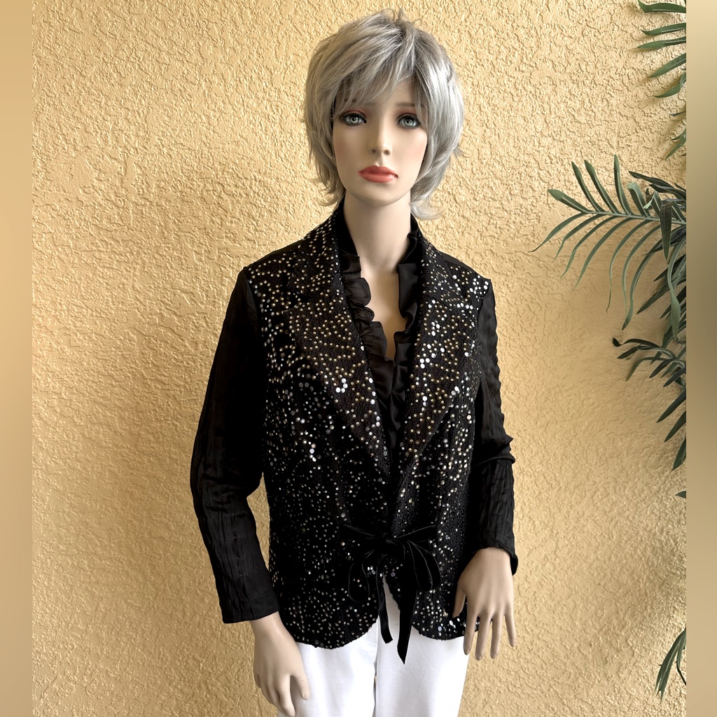 Alberto Mackali Black Sequined Dress Jacket